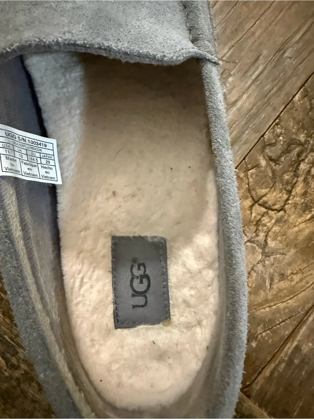 UGG Men's Gray Suede Slip-On Loafers